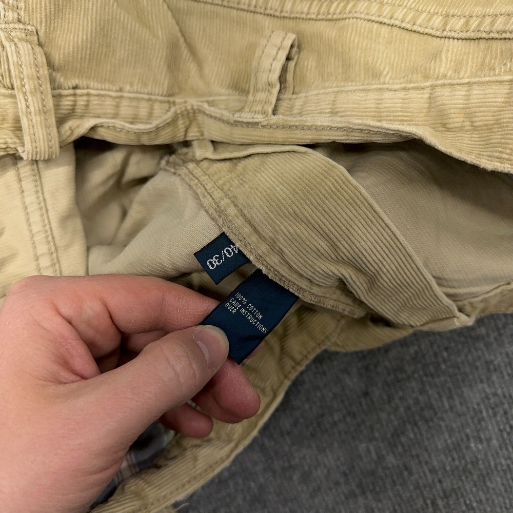 Vintage Polo Ralph Lauren Corduroy Pants Mens 40x30 Khaki Tan Bootcut Wide NEW - Picture 8 of 11
